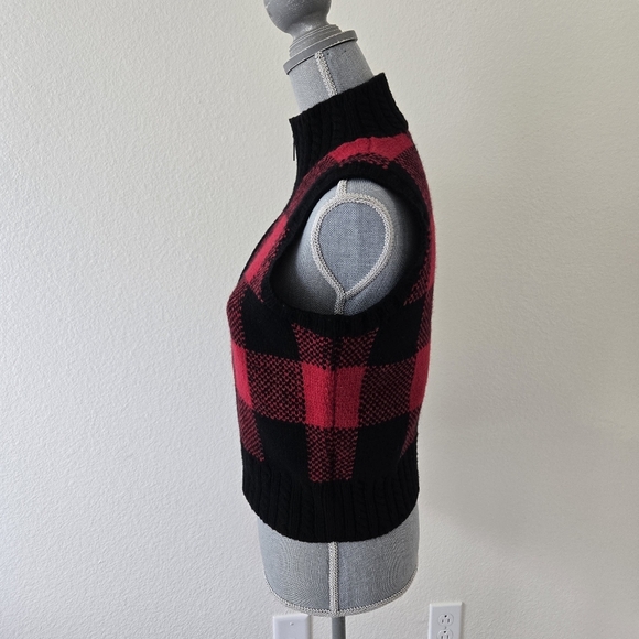 Ralph Lauren Womens Vest Medium Vintage Full Zip Hand Knit 100% Lambs Wool Check - Picture 8 of 16